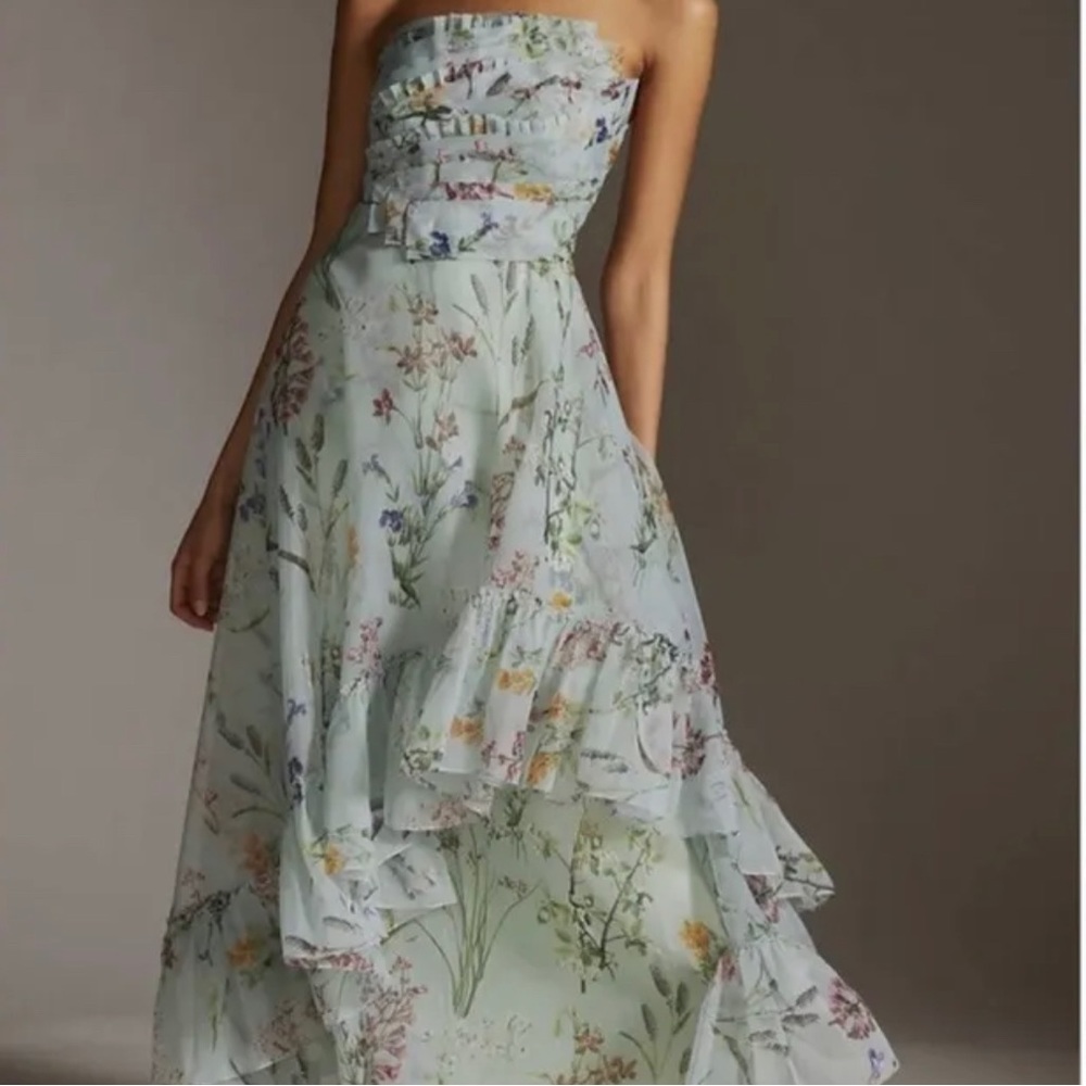 Anthropologie Geisha Designs Asymmetrical Maxi Dress